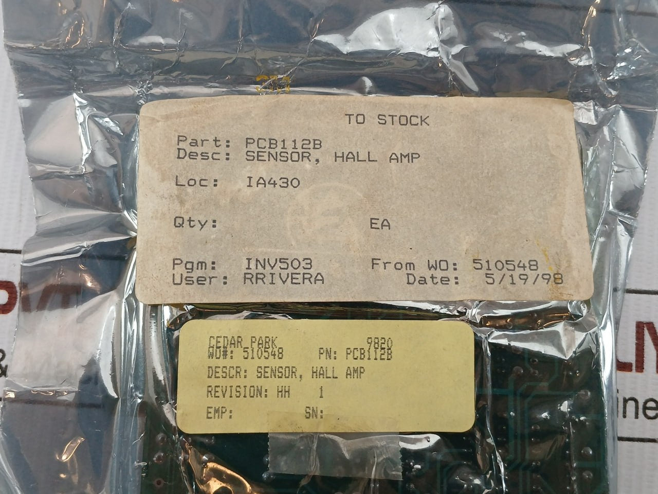 Martin Decker Pc Hall Sensor Amp Board Pcb 112B