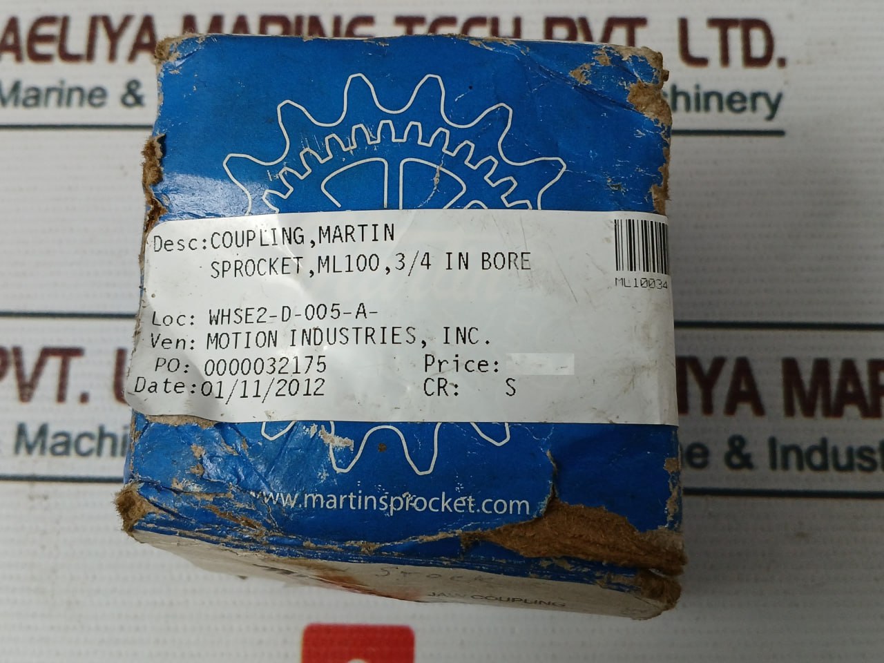 Martin Ml100 3/4 Jaw Coupling Sprocket ,In Bore