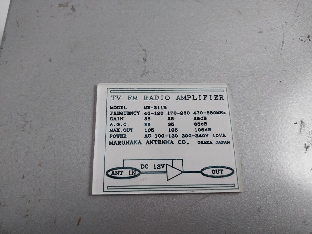 Marunaka Mb-311B Tv Fm Radio Amplifier Ac100-120 200-240V 10Va Dc12V