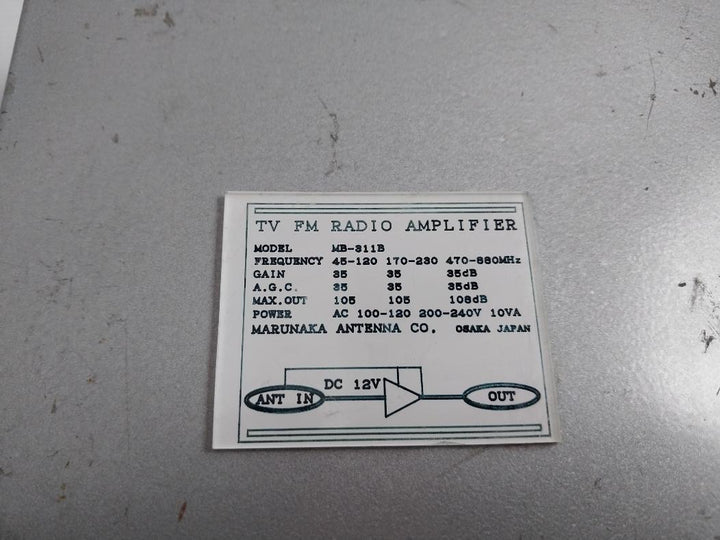 Marunaka Mb-311B Tv Fm Radio Amplifier Ac100-120 200-240V 10Va Dc12V