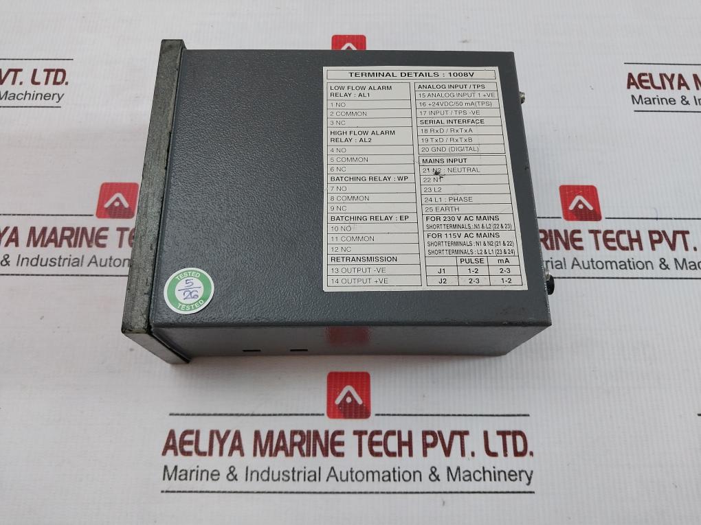 Flow Indicator Totaliser 1008V Masibus 230 Vac 0.0 To 100.0%