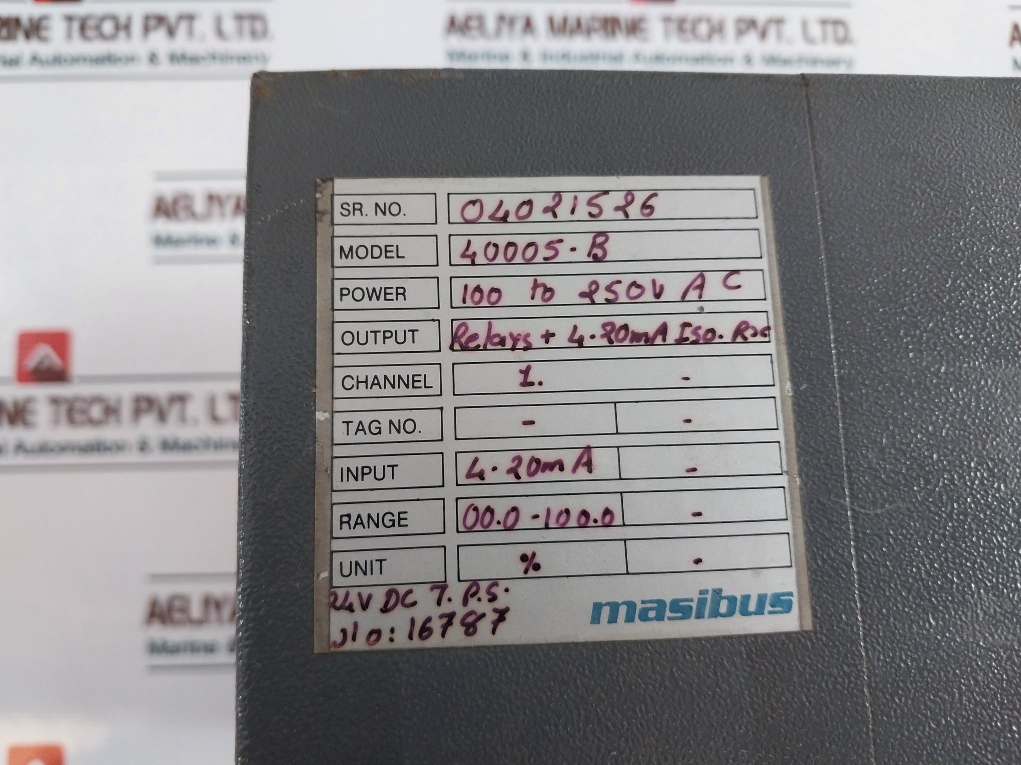 Masibus 40005-b Digital Indicator 100 To 250Vac 4-20Ma