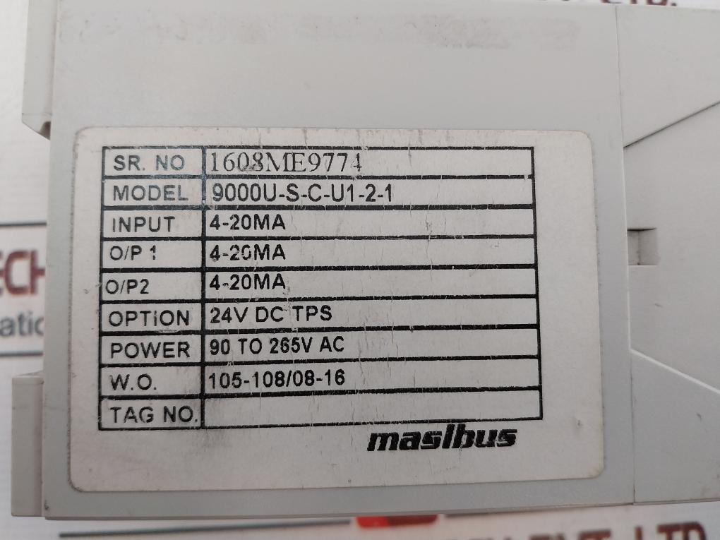 MASIBUS 9000U-S-C-U1-2-1 Isolated Converter Power 90-265vac