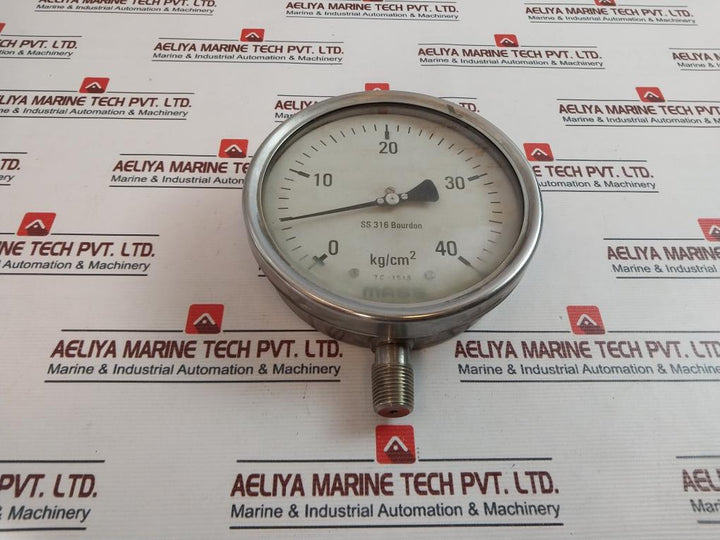 Mass 0 – 40 Kg/Cm2 Pressure Gauge Ss 316