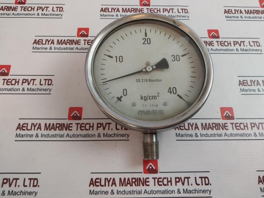 Mass 0 – 40 Kg/Cm2 Pressure Gauge Ss 316