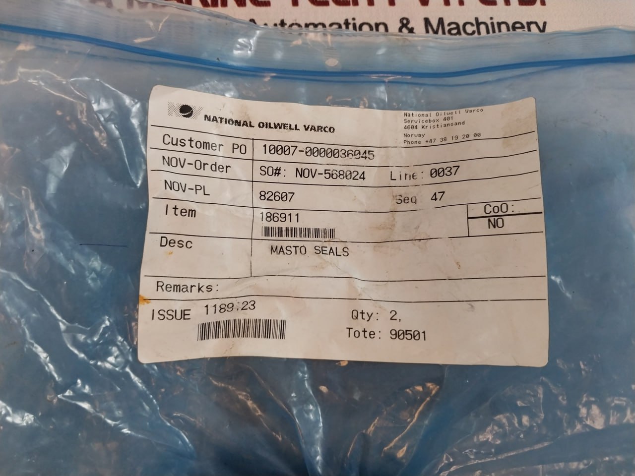 Masto 62504 Wire Rope Lubricator Rubber Seal 34Mm