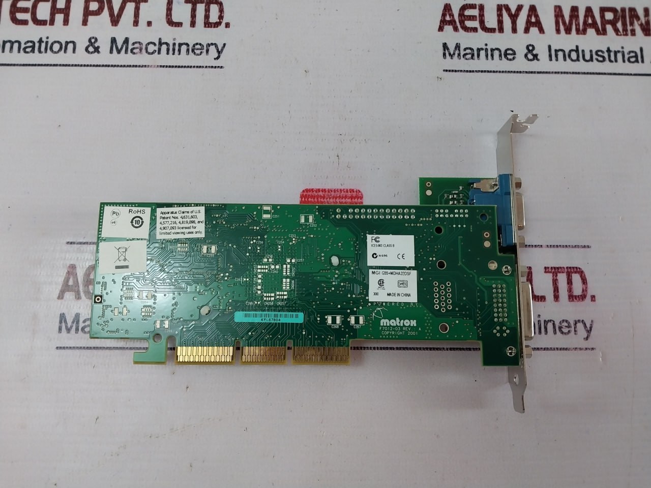 Matrox G55+Mdha32Dsf Millennium G550 Agp Card 3006196321 F7012-03 Rev.: A