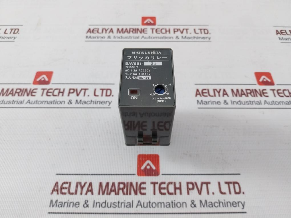 Matsushita Electric Bav851-24 Flicker Relay 3A Ac220V 5A Ac110V Dc24V 0.5-2 Sec
