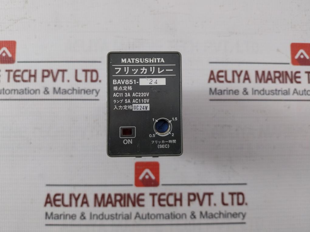 Matsushita Electric Bav851-24 Flicker Relay 3A Ac220V 5A Ac110V Dc24V 0.5-2 Sec