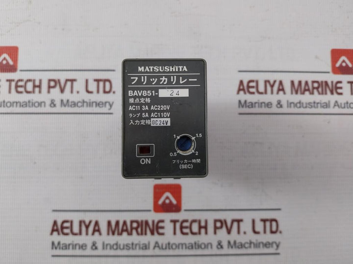 Matsushita Electric Bav851-24 Flicker Relay 3A Ac220V 5A Ac110V Dc24V 0.5-2 Sec