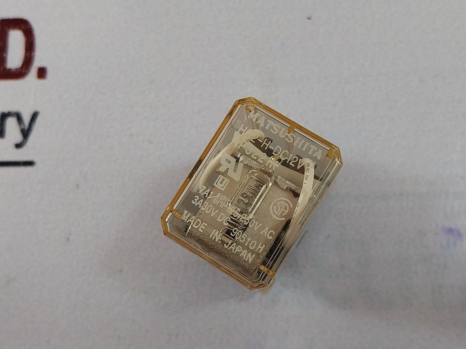 Matsushita Hc2-h-dc12V Power Relay With Base 7A 250V Ac 8-pins