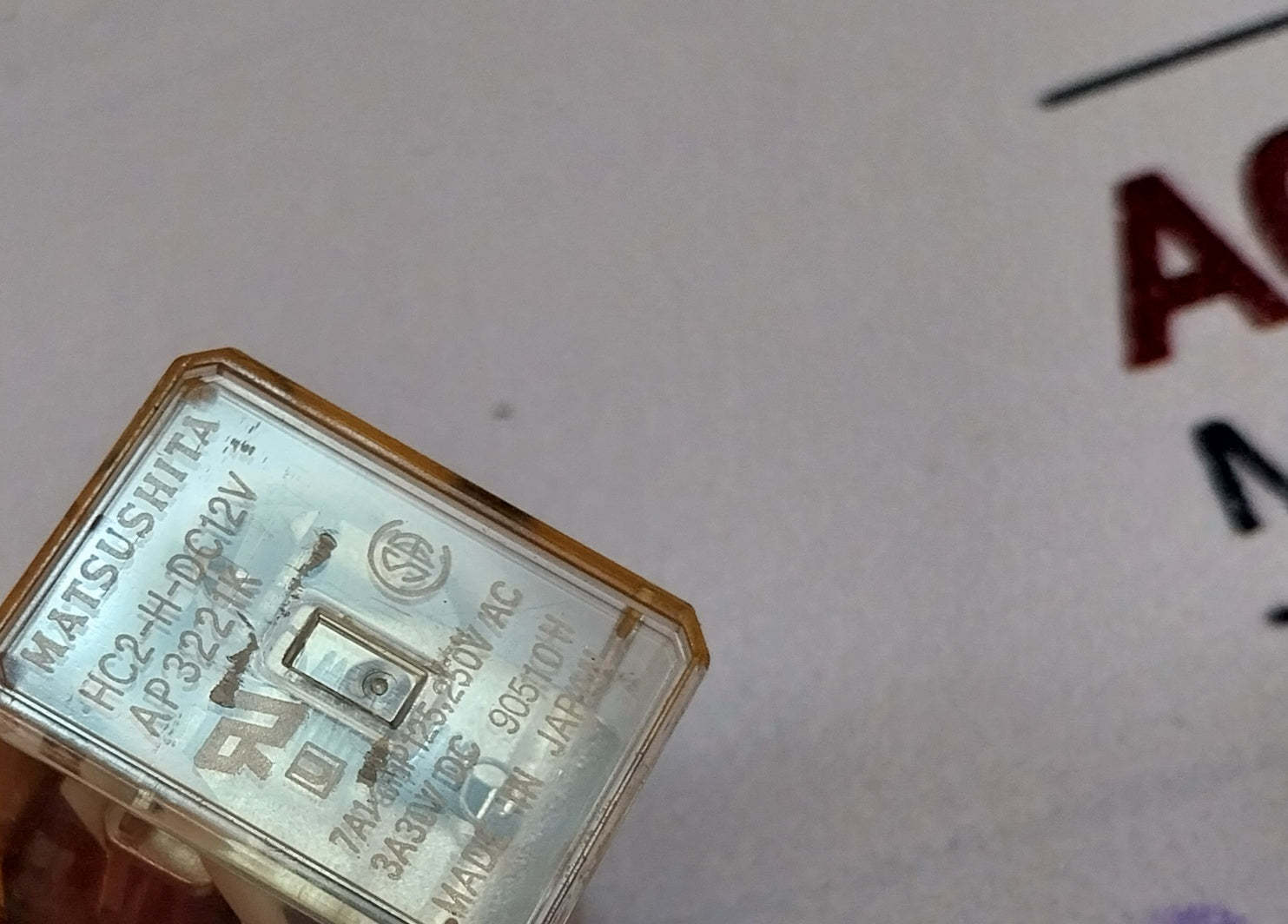 Matsushita Hc2-h-dc12V Power Relay With Base 7A 250V Ac 8-pins