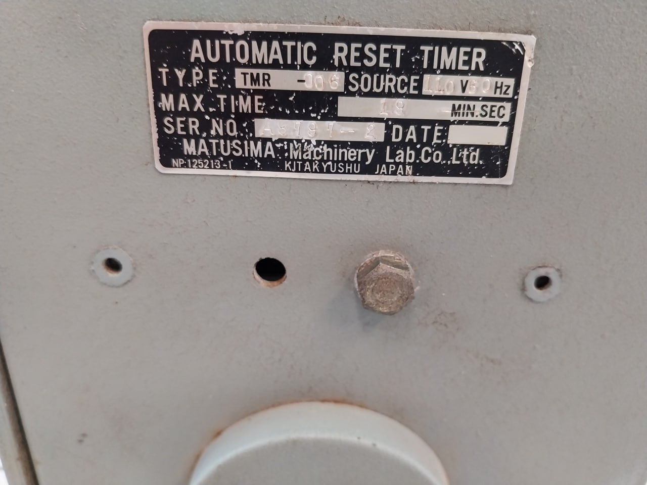 Matusima Tmr-006 Automatic Reset Timer 110V 60Hz