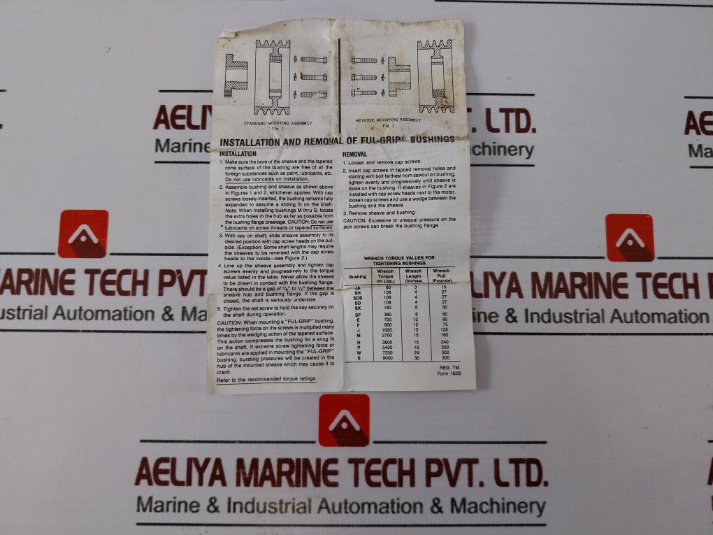 Maurey Shx1 Tuff Gut Sh Qd Bushing Bore 1