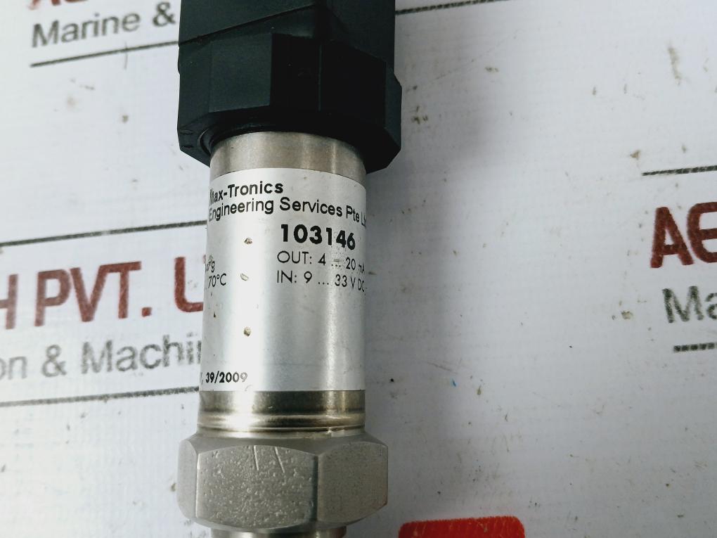 Max-tronics 103146 Pressure Transmitter Out 4 To 20Ma In 9 To 33Vdc