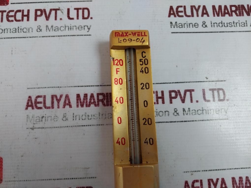 Max-well Thermometer 40 To 120 F, 40 To 50 C L-09-04