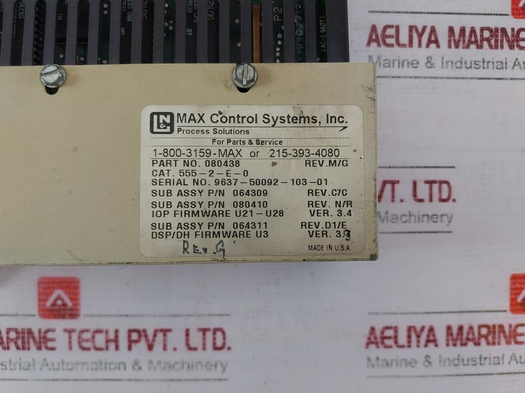 Max Control Systems 080438 Distributed Processing Unit 080421 064309 080410