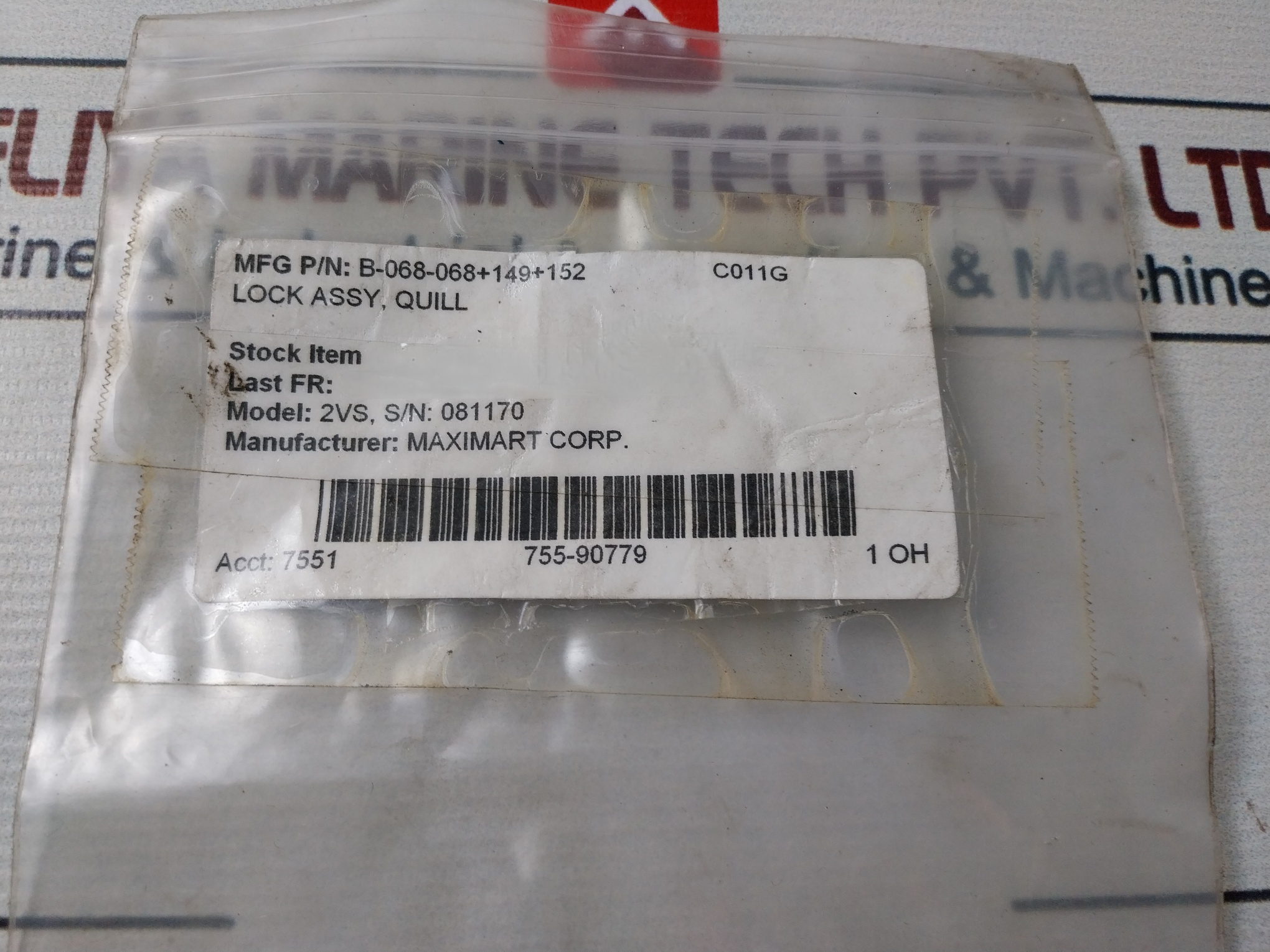 Maximart B-068-068+149+152 Quill Lock Sleeve Assy 2Vs