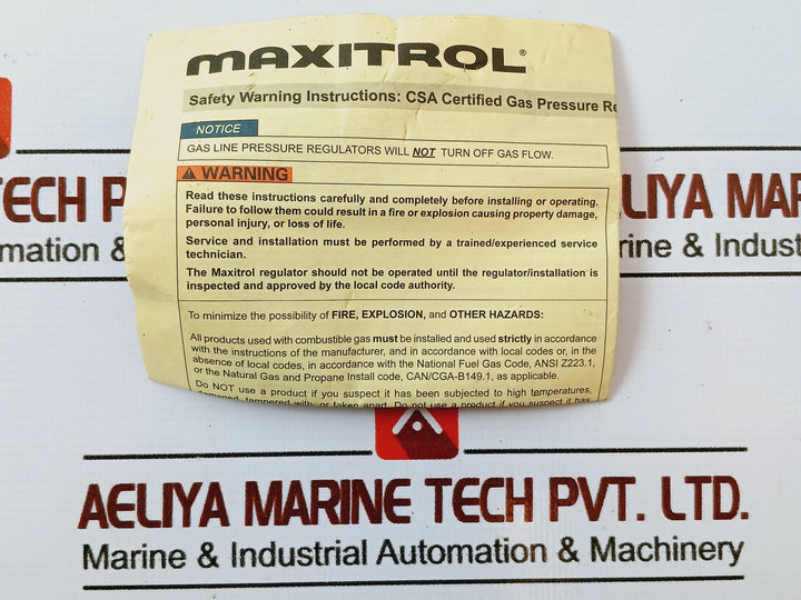 Maxitrol Rv53 Gas Pressure Regulator 1/2 Psig Po 5in - 12in
