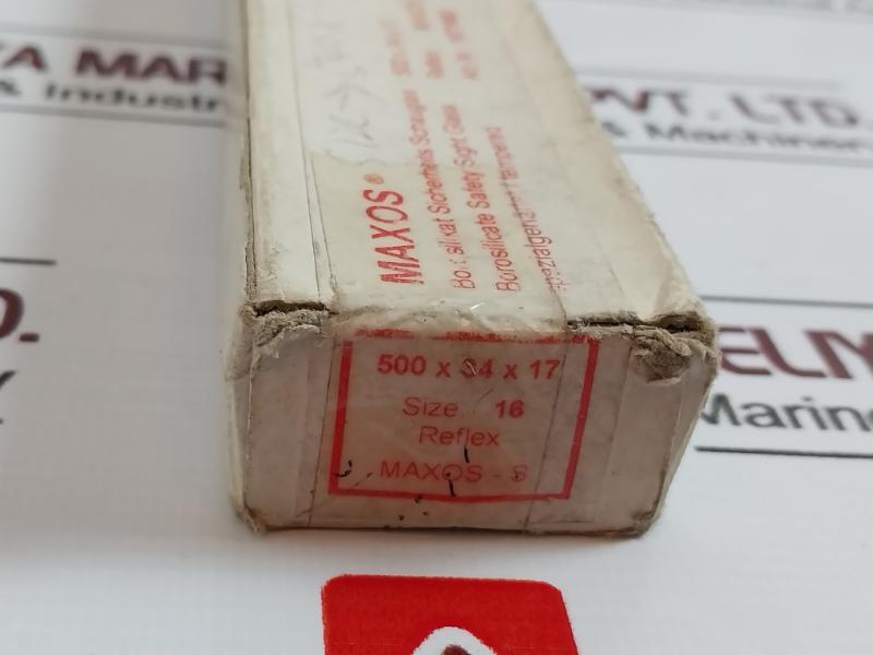 Maxos 500 X 34 X 17 Borosilicate Safety Sight Glass, Reflex Glass