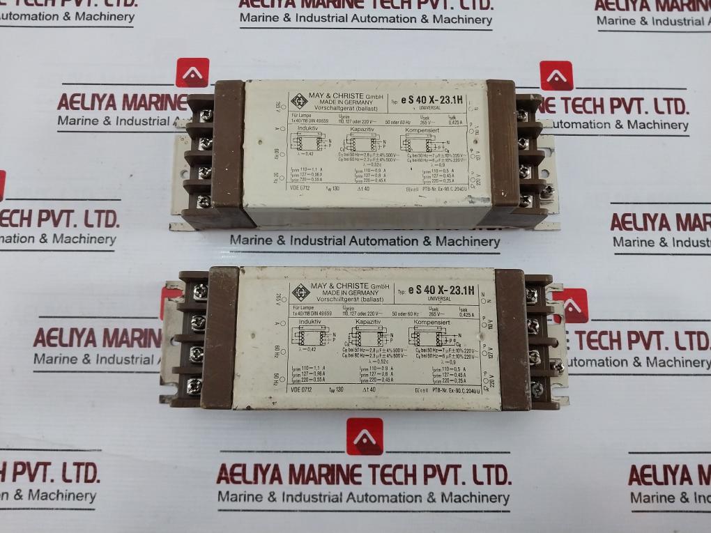 May & Christe Es 40x-23.1h Universal Ballast 265v Ac 0.425a