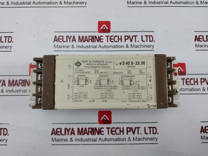 May & Christe Es 40x-23.1h Universal Ballast 265v Ac 0.425a