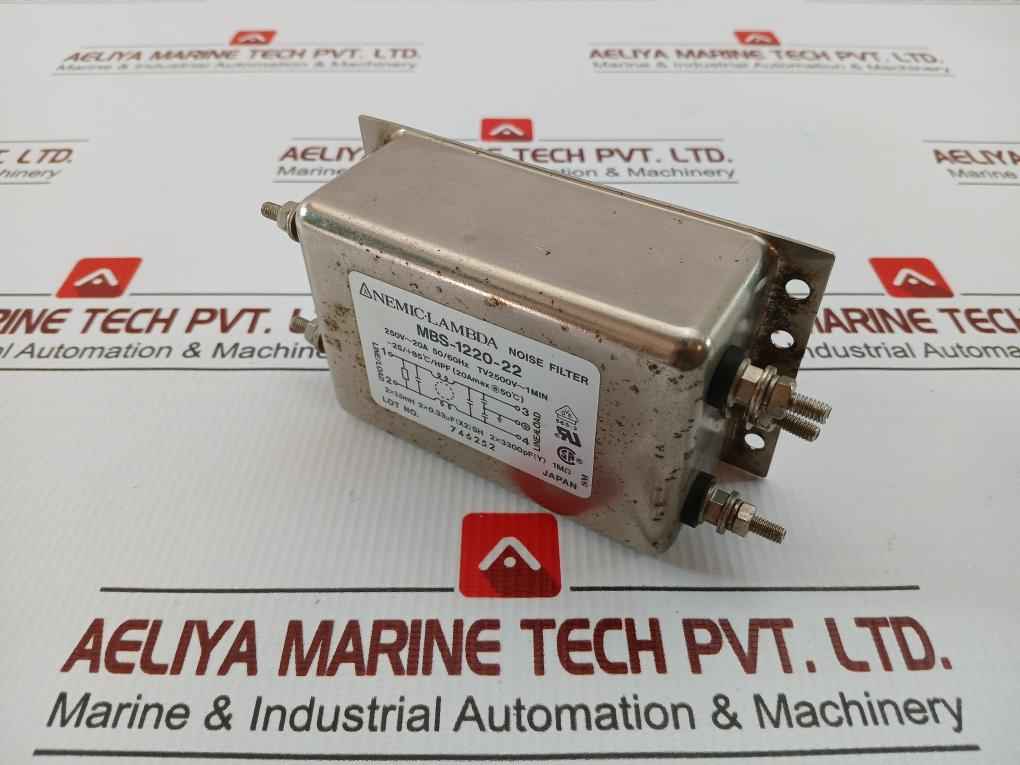 Mbs-1220-22 Noise Filter 250V-20A 50/60Hz Nemic-lambda