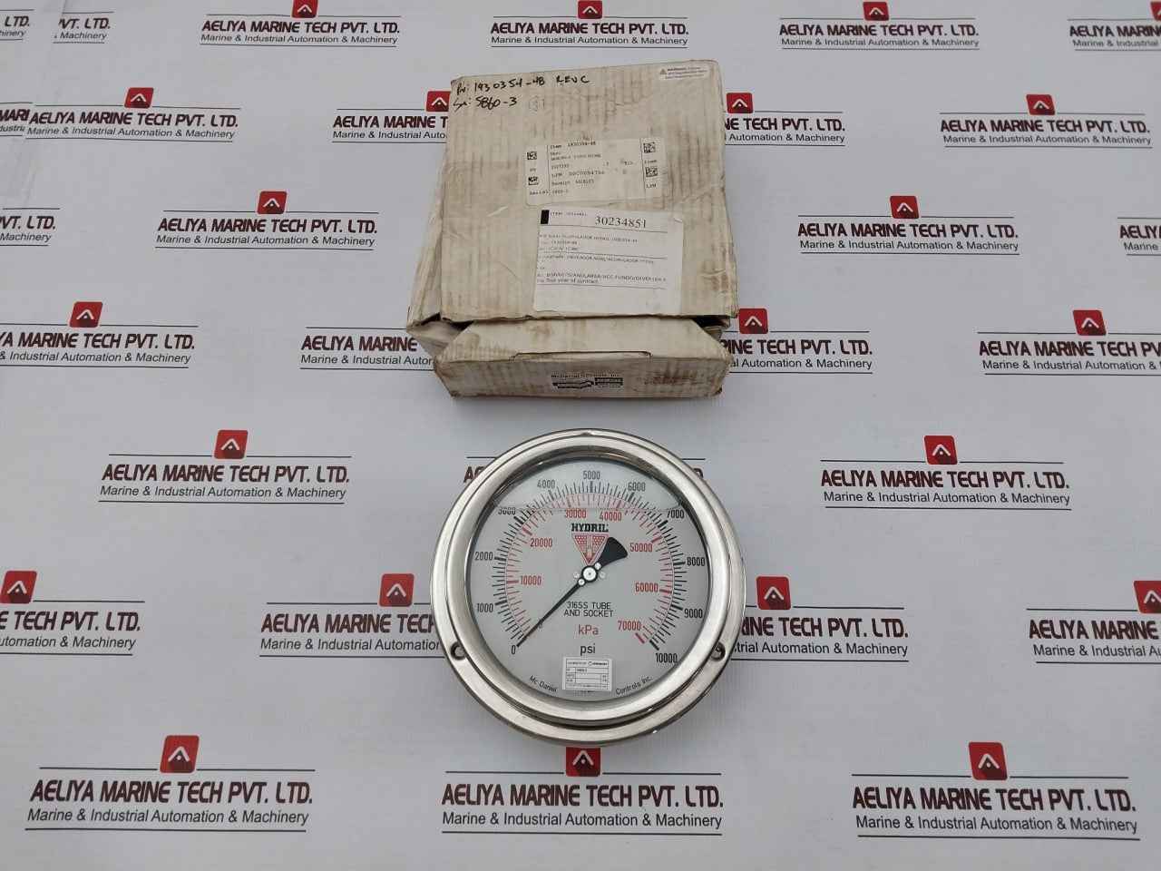 Mc Daniel 316Ss Liquid Filled Dual Pressure Gauge Rev C 0-10000 Psi/Kpa