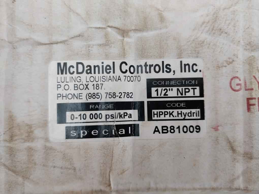 Mc Daniel 316Ss Liquid Filled Dual Pressure Gauge Rev C 0-10000 Psi/Kpa