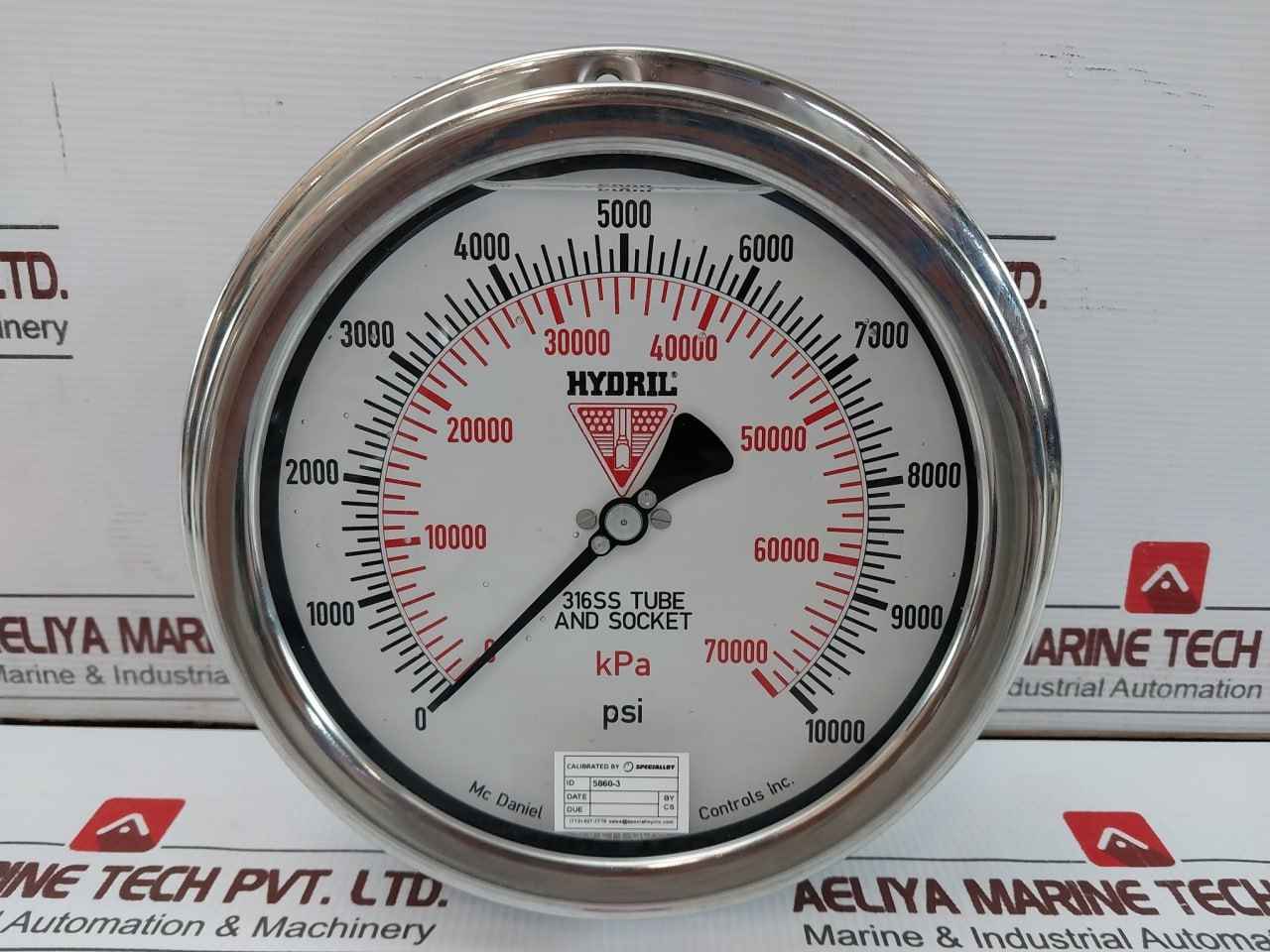 Mc Daniel 316Ss Liquid Filled Dual Pressure Gauge Rev C 0-10000 Psi/Kpa