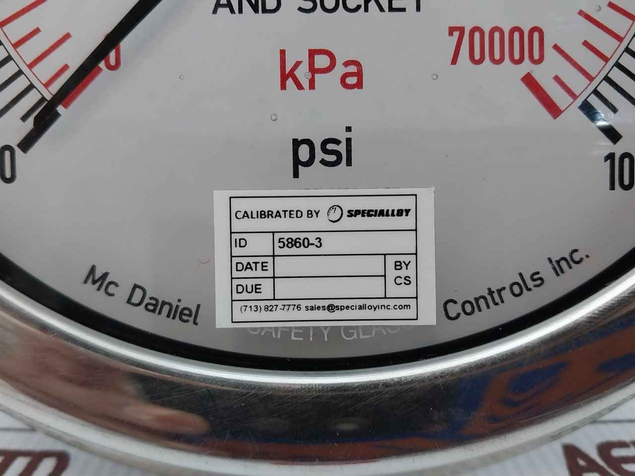 Mc Daniel 316Ss Liquid Filled Dual Pressure Gauge Rev C 0-10000 Psi/Kpa