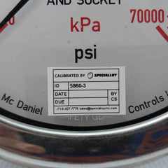 Mc Daniel 316Ss Liquid Filled Dual Pressure Gauge Rev C 0-10000 Psi/Kpa