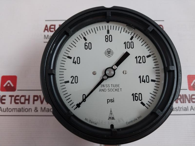 Mc Daniel Controls 316 Stainless Steel Pressure Gauge 0 To 160 Psi