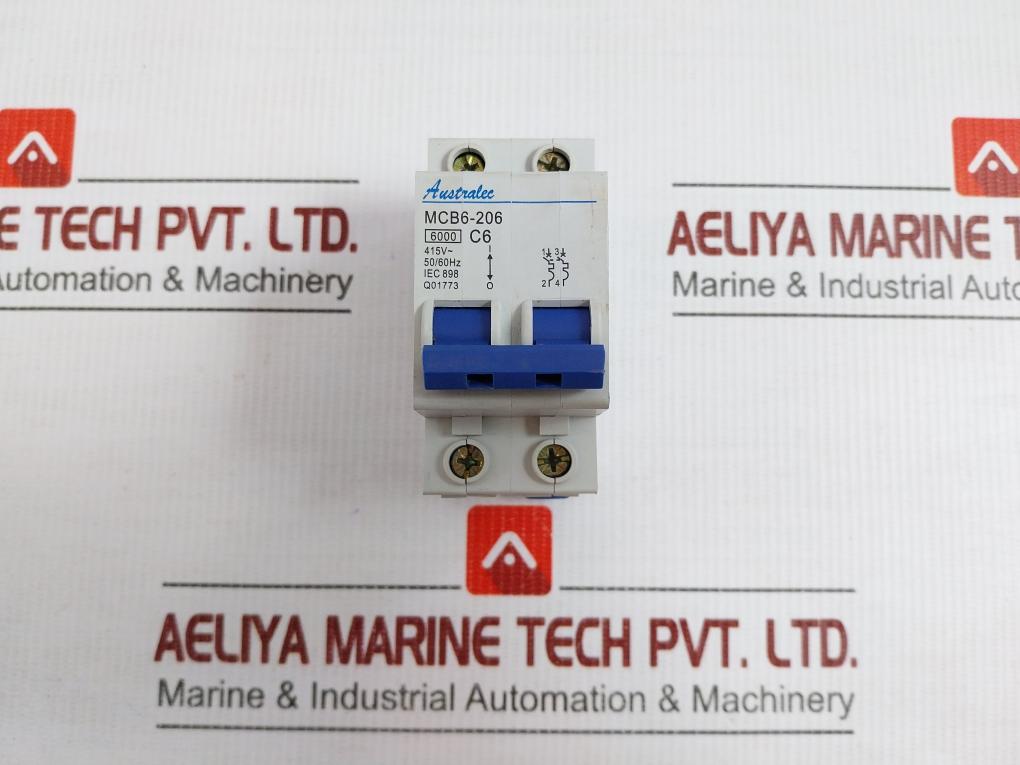 Mcb6-206 2-pole Miniature Circuit Breaker 415 Vac 50/60 Hz Australec
