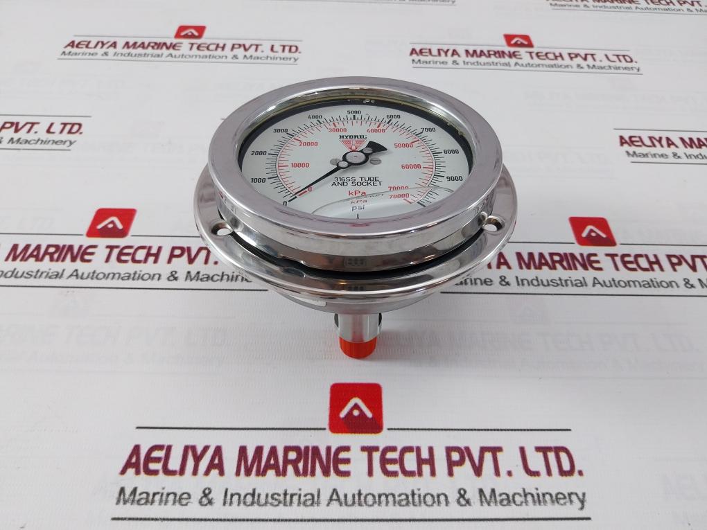 Mcdaniel Pressure Gauge 316Ss Tube And Socket 0 To 10000 Psi Ab40510 Rev.B