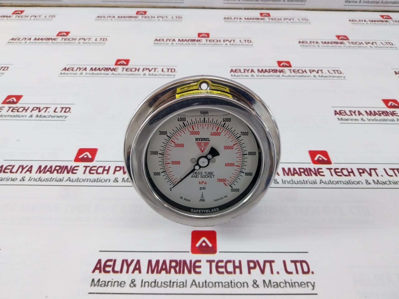 Mcdaniel Pressure Gauge 316Ss Tube And Socket 0 To 10000 Psi Ab40510 Rev.B