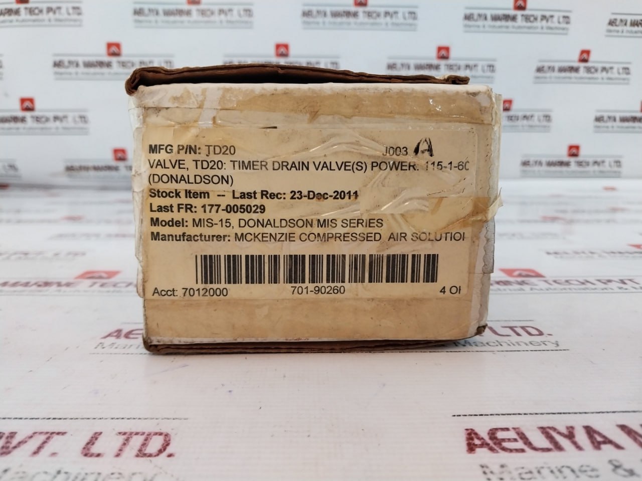 MCkenzie Compressed TD20 Timer Drain Valve 24-240V 50/60Hz 115VAC