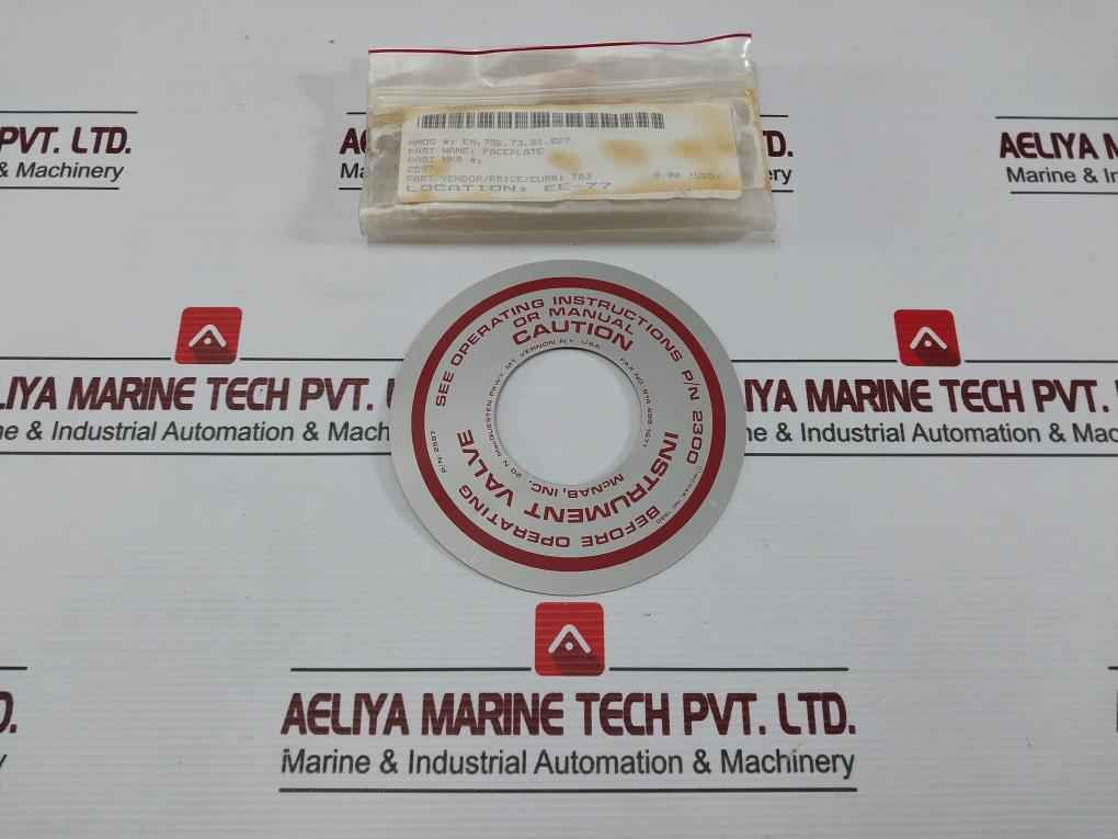 Mcnab 2597 Faceplate For Instrument Valve