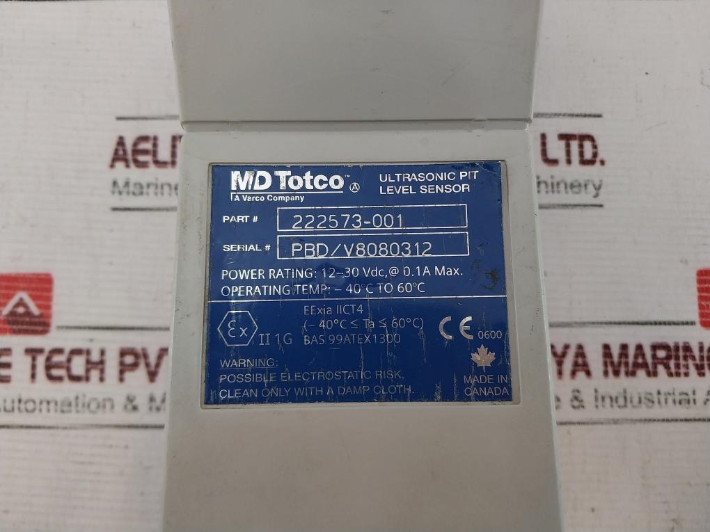 Md Totco 222573-001 Ultrasonic Pit Level Sensor