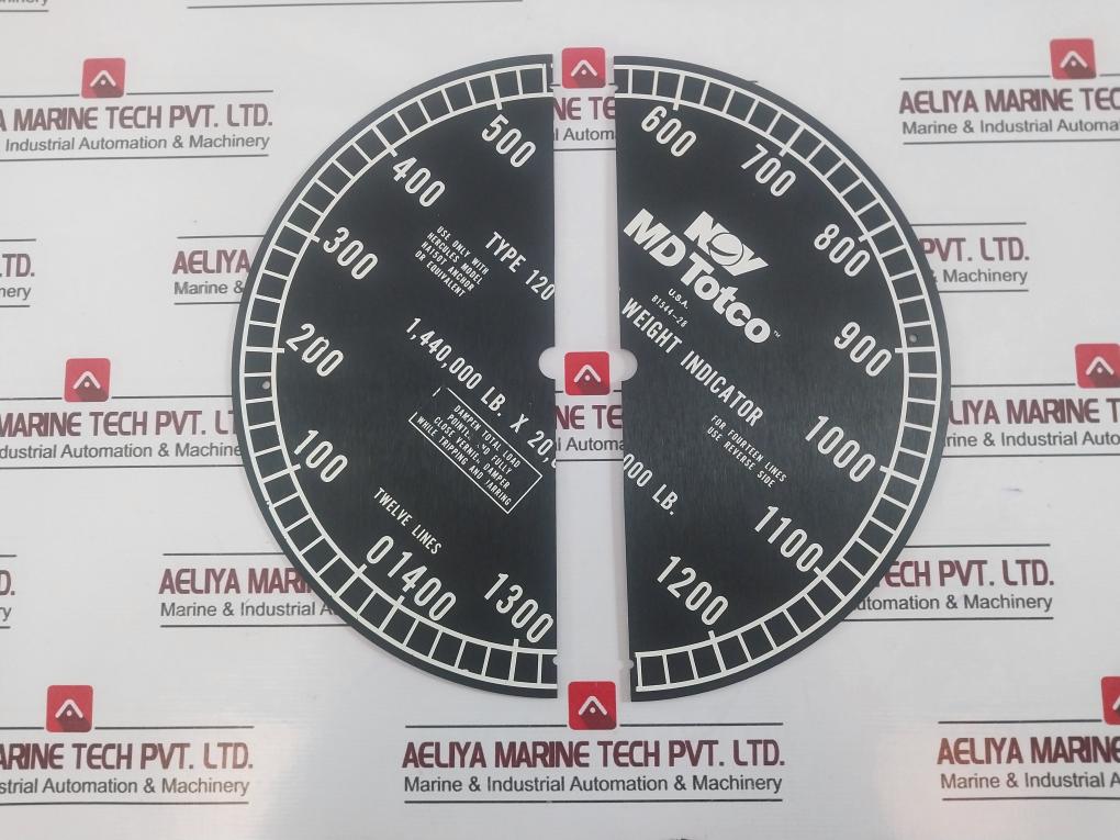 Md Totco Type 120 Weight Indicator Panel 1,680,000 Lb Capacity