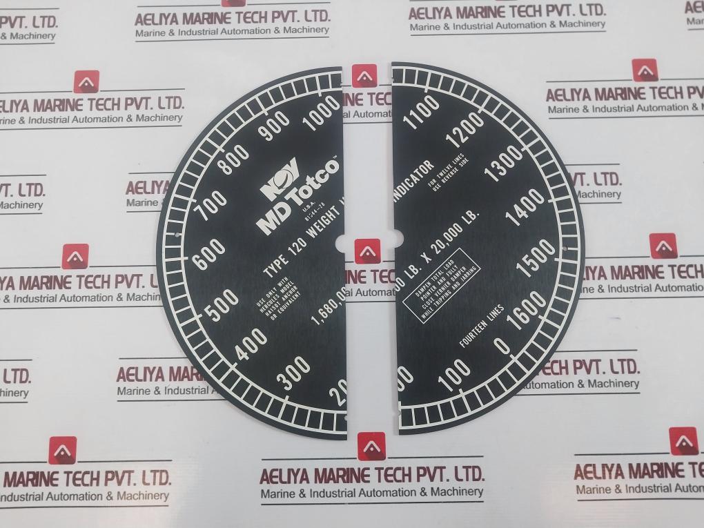 Md Totco Type 120 Weight Indicator Panel 1,680,000 Lb Capacity