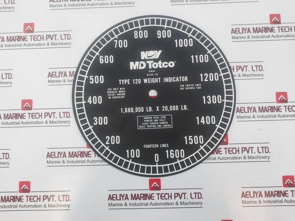 Md Totco Type 120 Weight Indicator Panel 1,680,000 Lb Capacity