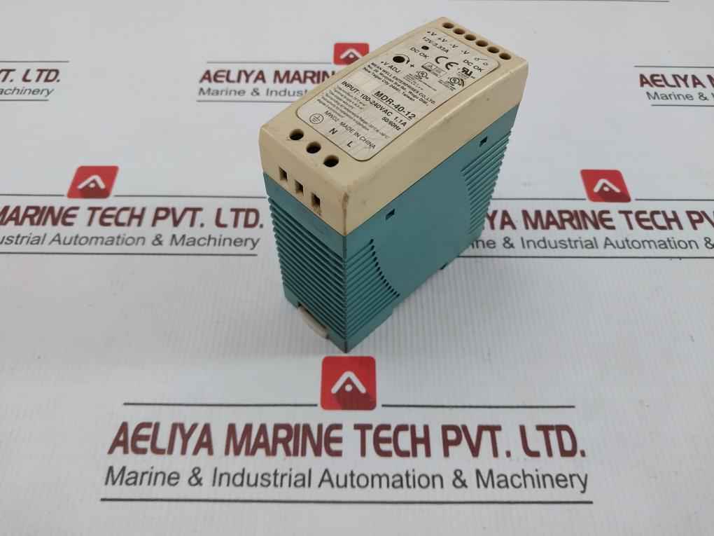 Mdr-40-12 Single Output Industrial Din Rail Mean Well 100-240V Ac 50/60Hz