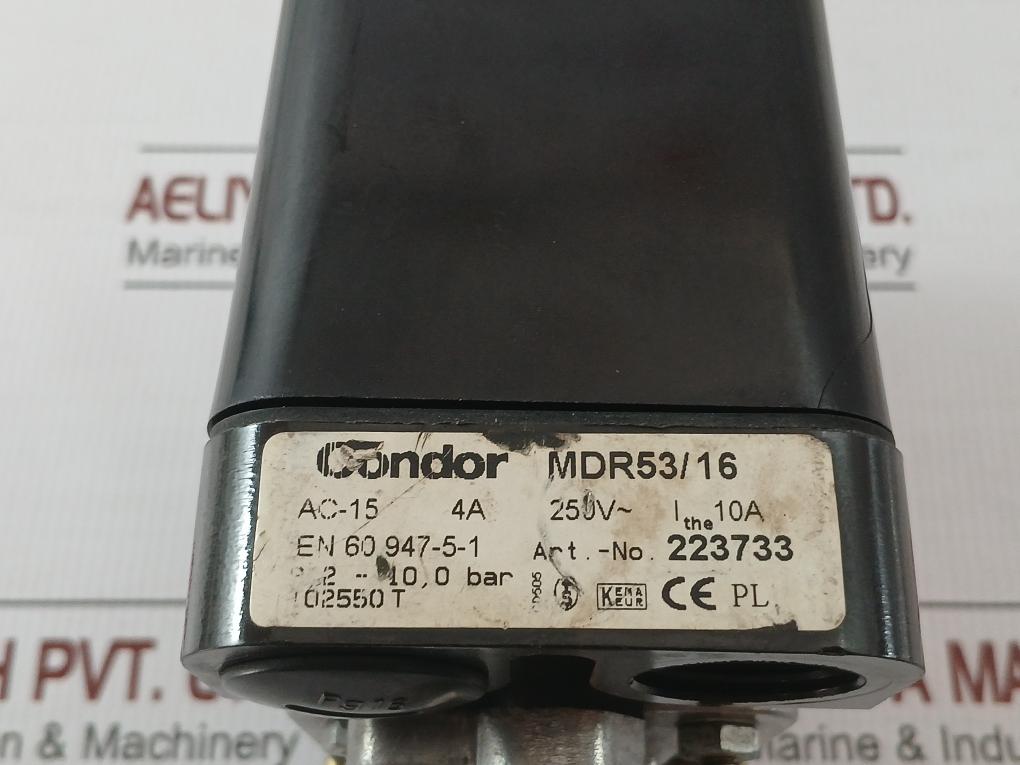 Mdr53/16 Pressure Switch 9.2 – 10.0 Bar 10A Condor