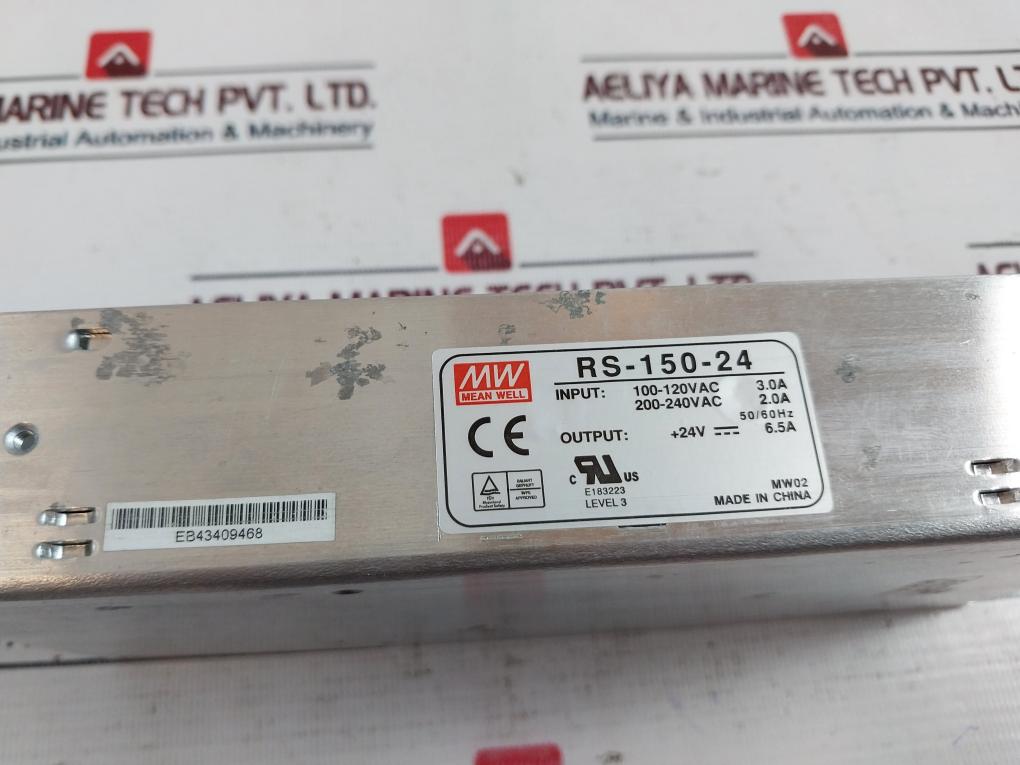 Mean-well Rs-150-24 Switching Power Supply 100-120Vac 3.0A 200-240Vac 2.0A