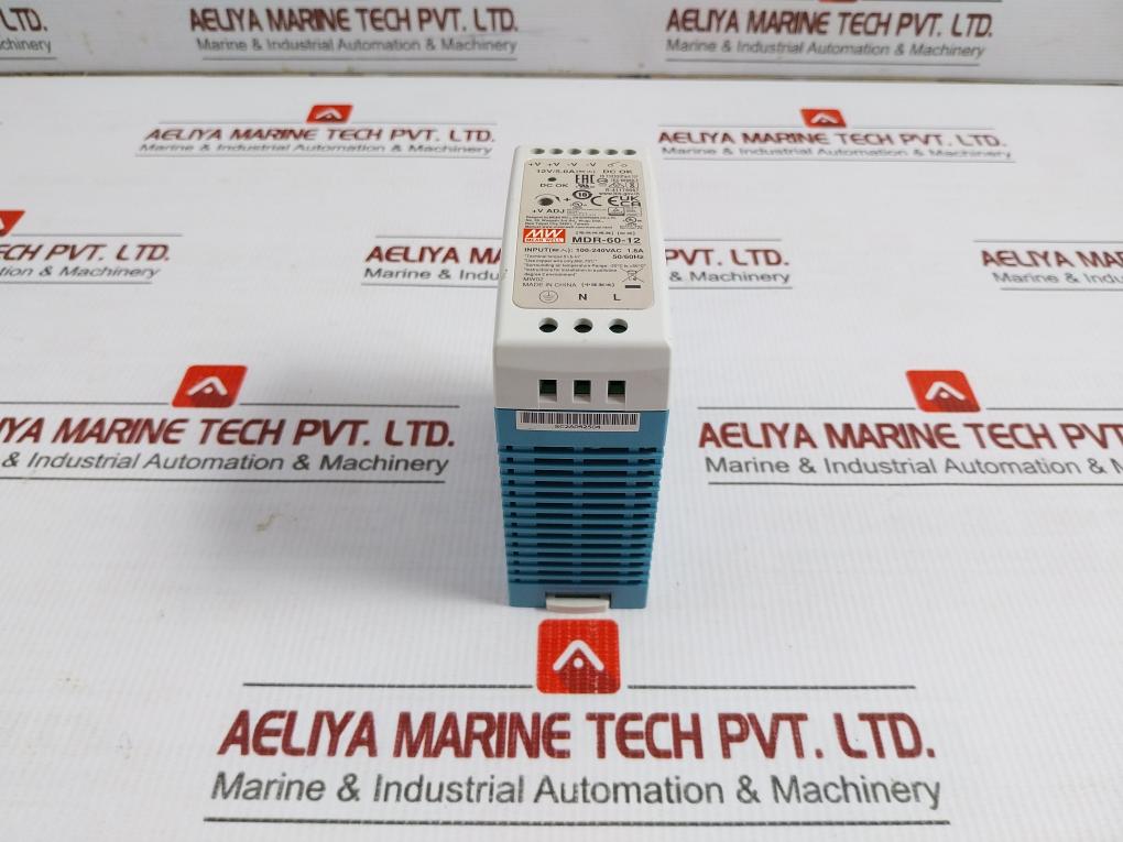 Mean Well 12V/5.0A 50/60Hz Din Rail Power Supply Module Mdr-60-12