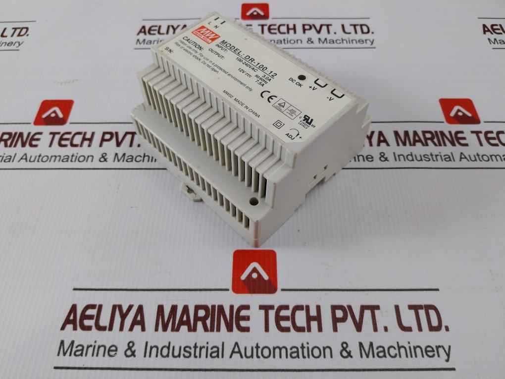 Mean Well Dr-100-12 Rail Power Supply Level 3 100-240vac 3.0a 50/60hz