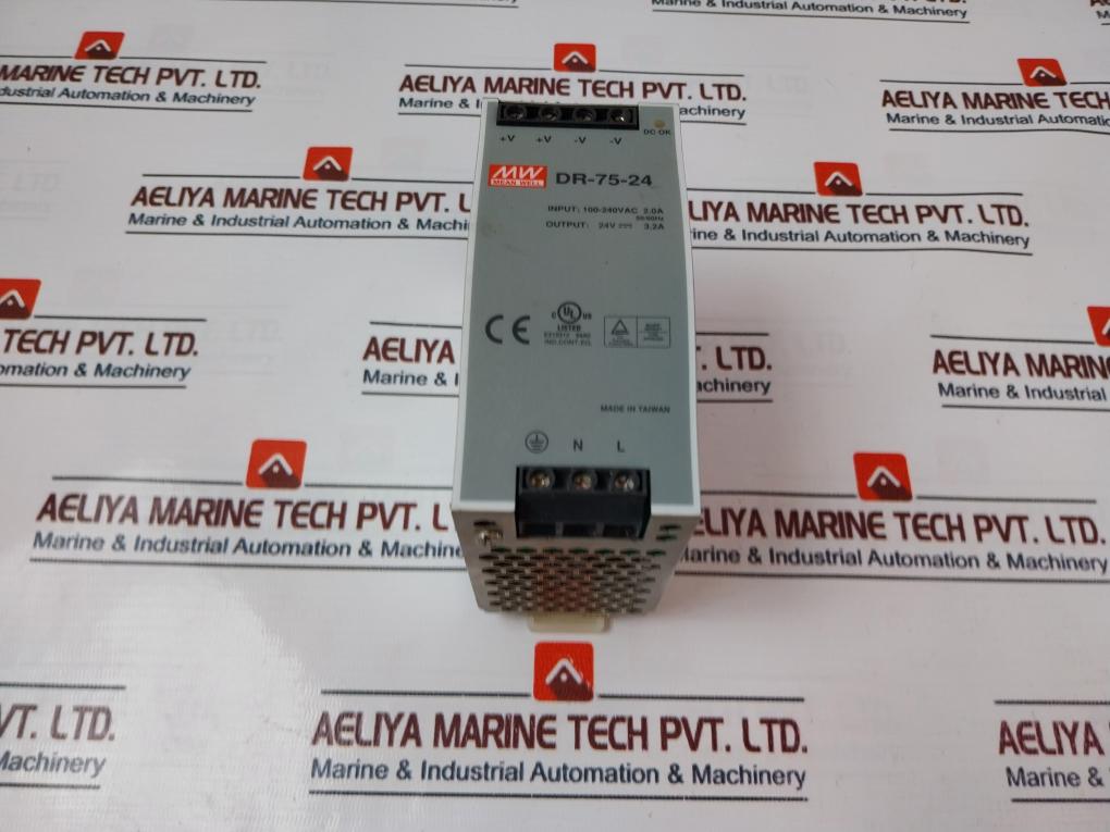 Mean Well Dr-75-24 Power Supply 100-240Vac 2.0A 50/60Hz E215312