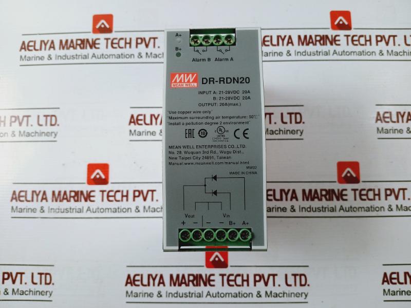 Mean Well Dr-rdn20 Redundant Power Supply 21-28vdc 20a Eb93471849