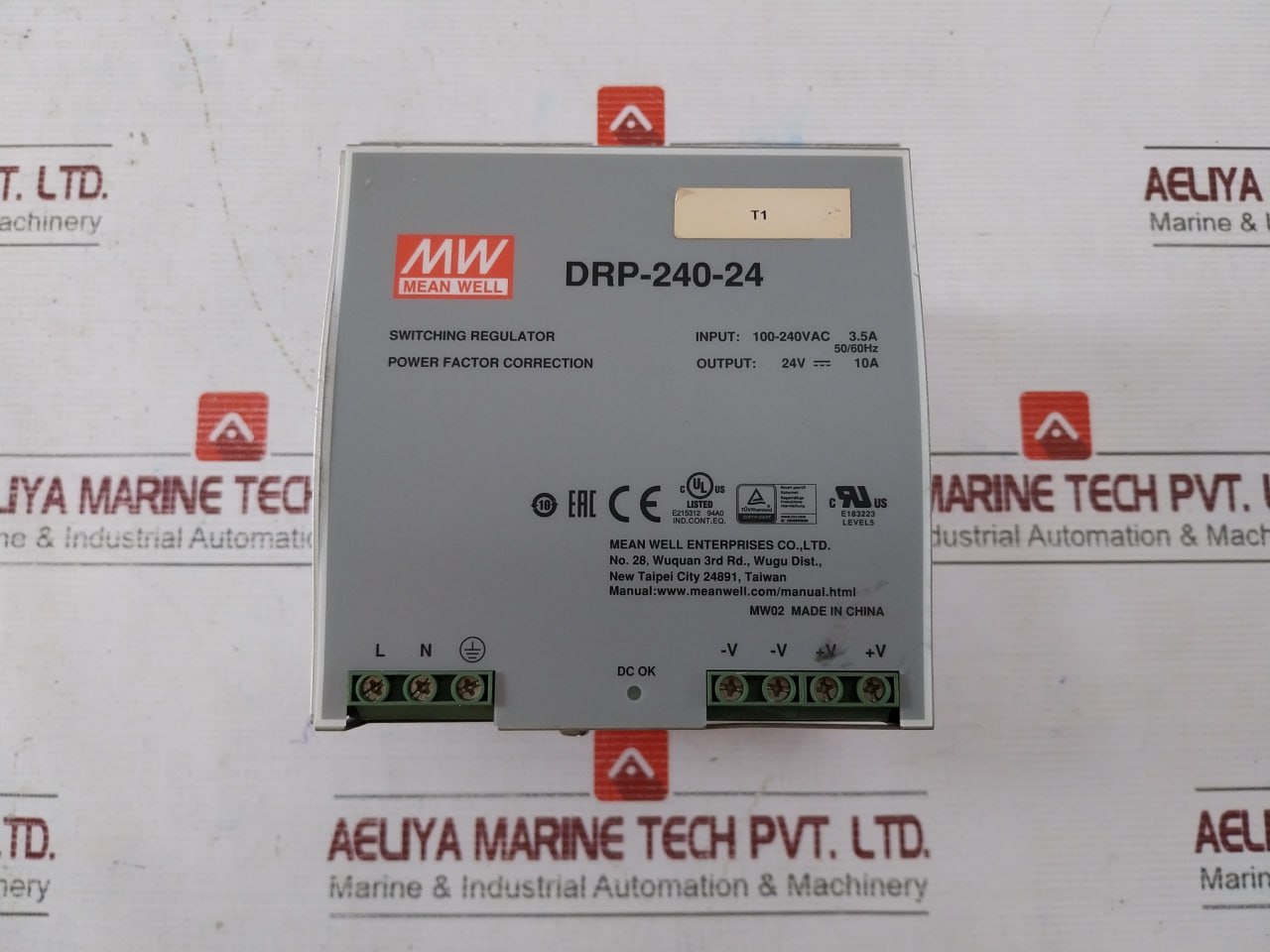 Mean Well Drp-240-24 Switching Regulator Power Supply 100-240Vac 3.5A 50/60Hz